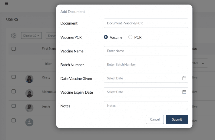 add-document-to-user-profile Record vaccination certification on user profiles from cloud dashboard