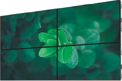 Traditional LCD video wall with bezels Traditional LCD video wall with bezels