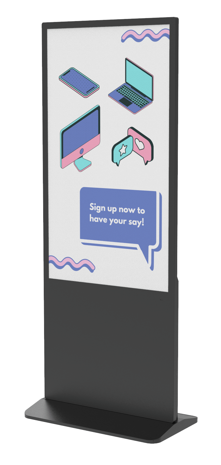 55 inch freestanding indoor advertising display