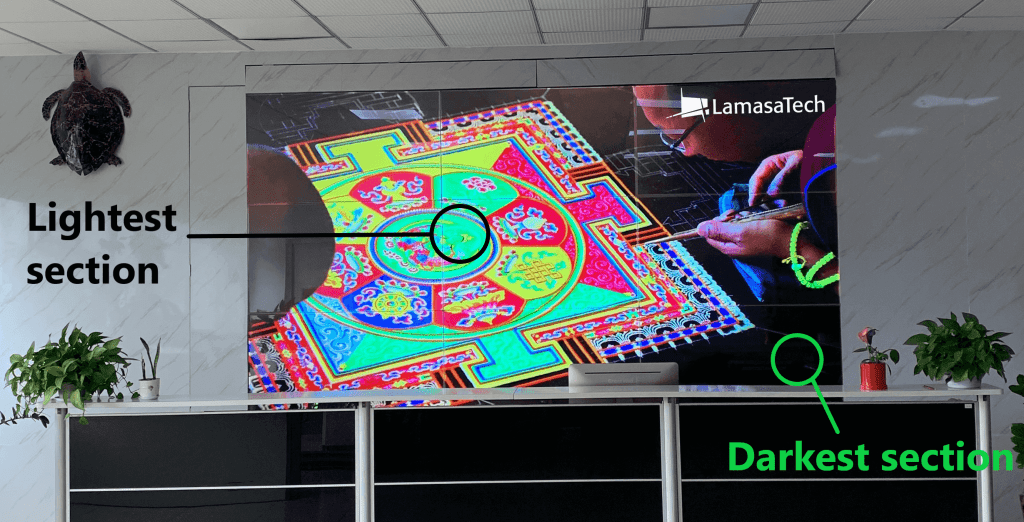 Contrast points on a video wall