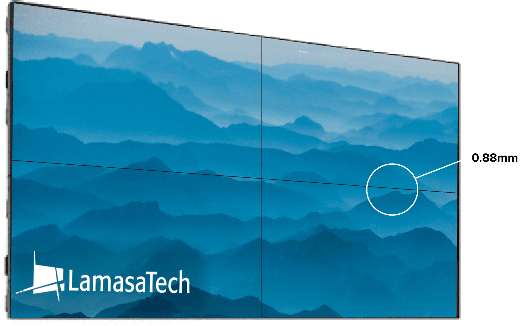 0.88mm videoa wall ultra narrow bezel video wall, 0.44mm Bezel LCD Video Wall