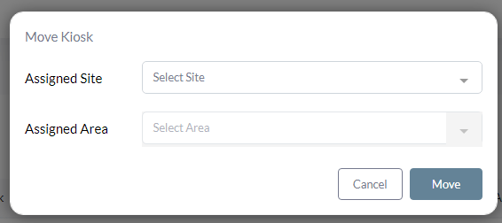 Move kiosk setting screen