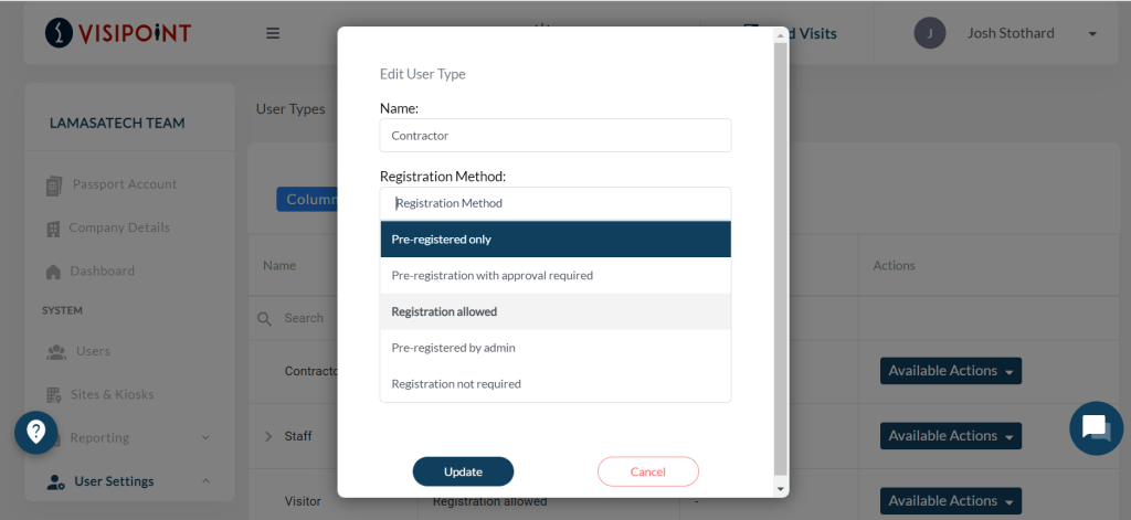 Registration methods list