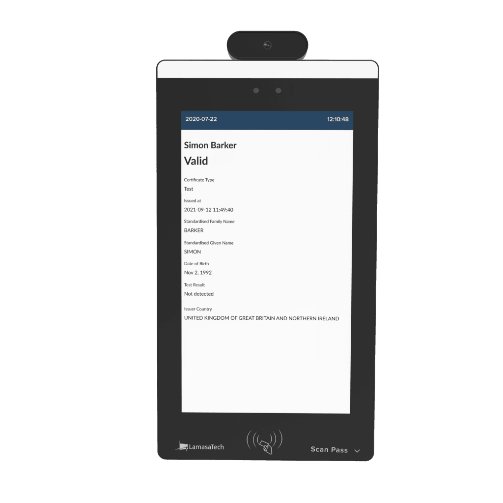 15-inch-Scan-vaccine-results-QR-.997-min-1 Vaccination status confirmation page on Zentron 15 kiosk