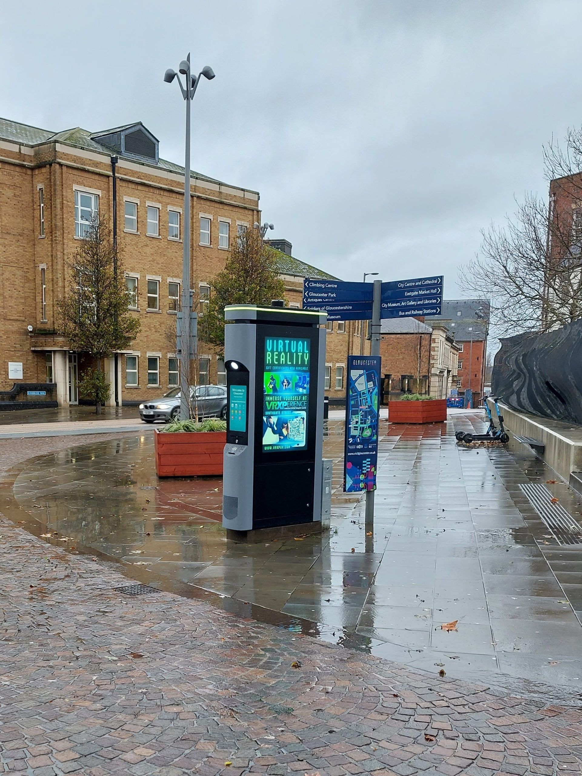 Tourism kiosk with digital advertising in a city in the West of England